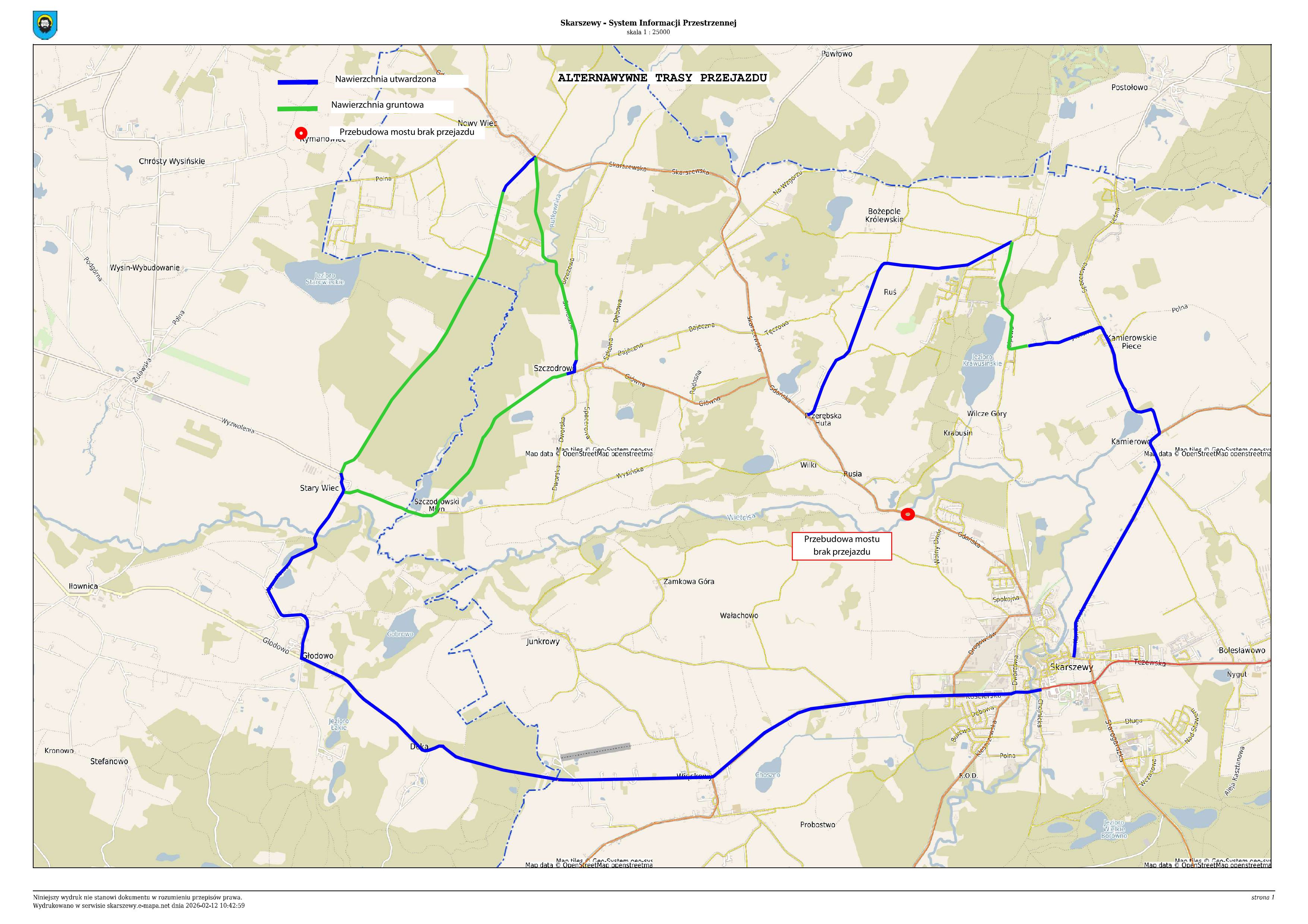 Alternatywne trasy przejazdu samochodów