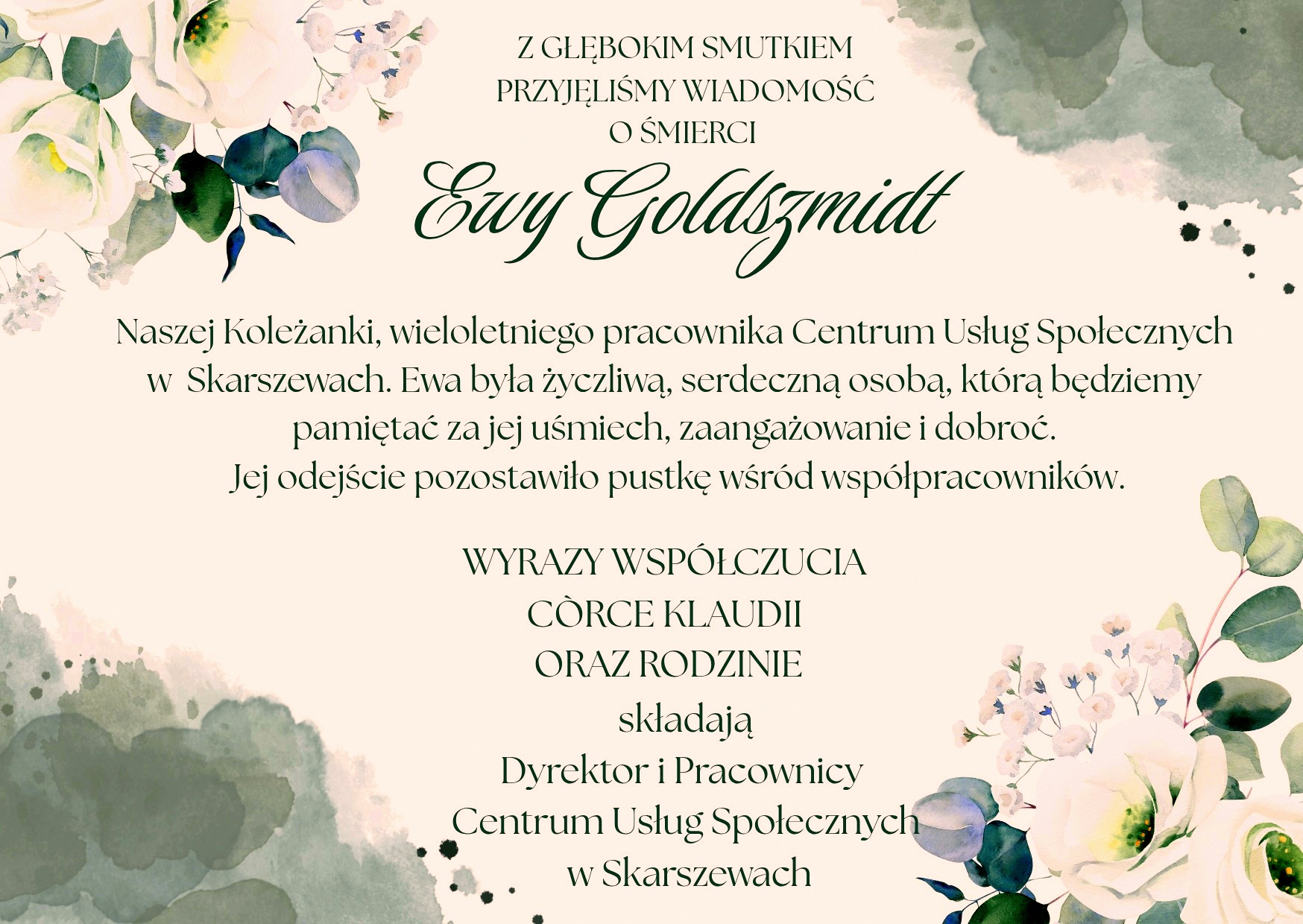 Z głębokim smutkiem przyjęliśmy wiadomość o śmierci 20260705 220009 0000